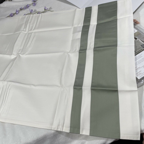 NIB [ 1 King ] Pillow Sham for Frette At Home Brenta in Ivory / Sage Green‎ - Picture 4 of 12